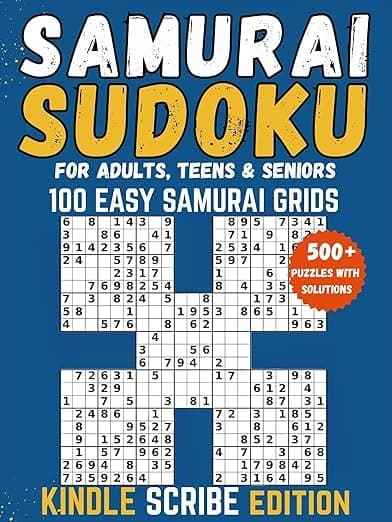 Easy Samurai Sudoku for Adults, Teens & Seniors: 100 Beginner-Friendly Puzzles with Diagonal, Hyper, Even-Odd & Jigsaw Variants (Large Print Scribe Edition)